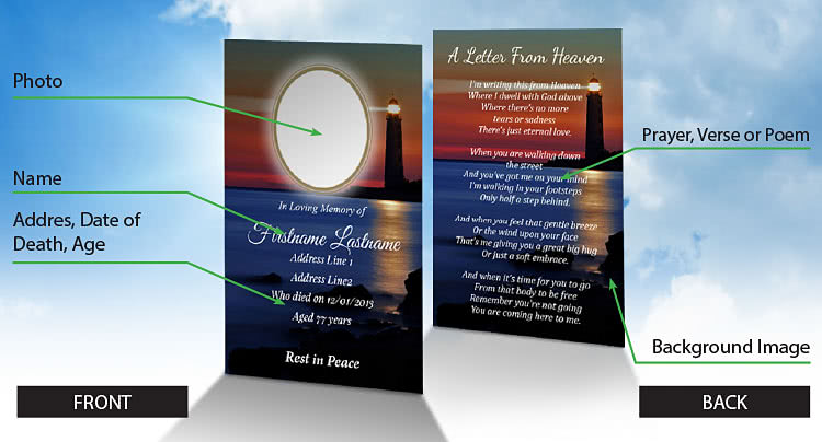 Standard Wallet Memorial Card